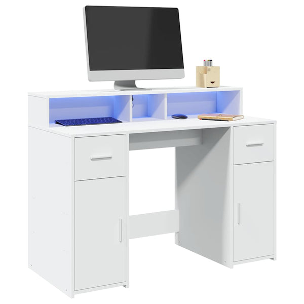LED Schreibtisch Weiß 120cm