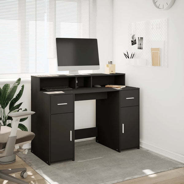 LED Schreibtisch Schwarz 120 cm