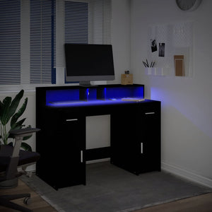 LED Schreibtisch Schwarz 120 cm