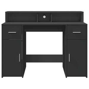 LED Schreibtisch Schwarz 120 cm