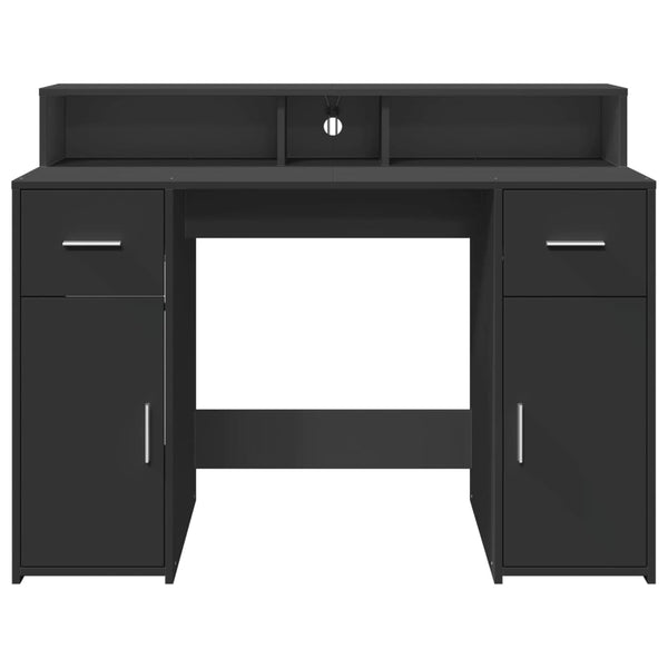 LED Schreibtisch Schwarz 120 cm