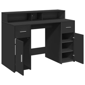 LED Schreibtisch Schwarz 120 cm