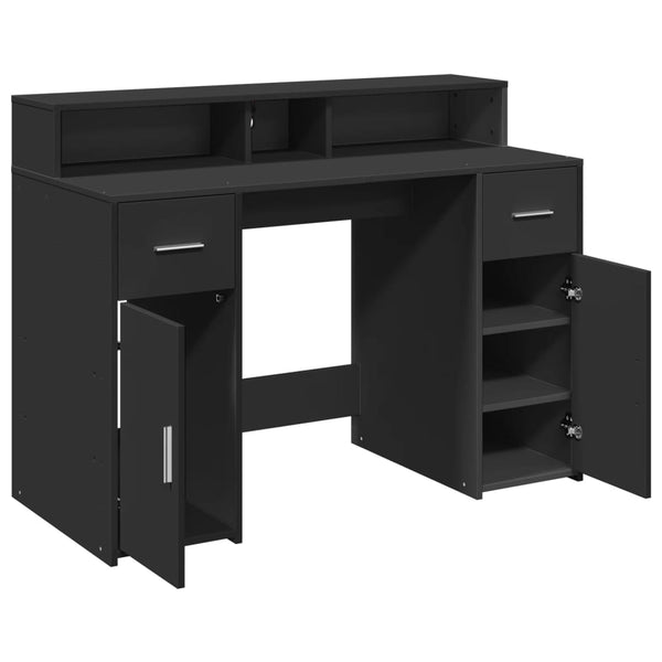 LED Schreibtisch Schwarz 120 cm