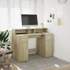 LED Schreibtisch Sonoma Eiche 120 cm