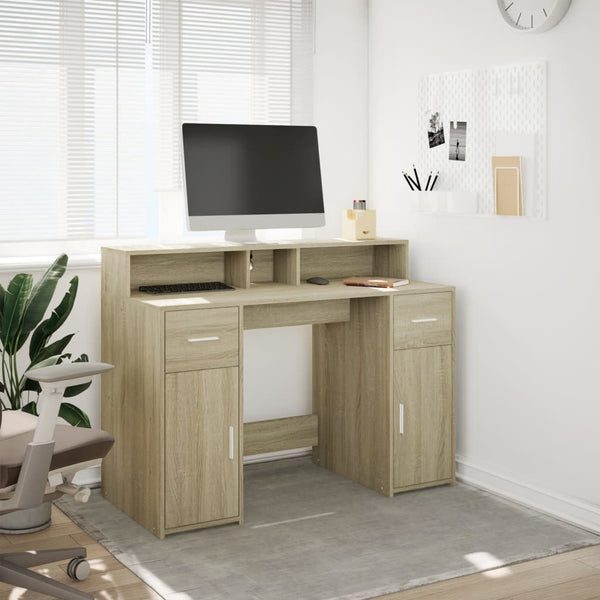 LED Schreibtisch Sonoma Eiche 120 cm