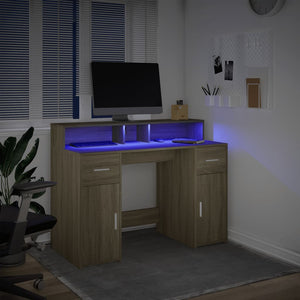 LED Schreibtisch Sonoma Eiche 120 cm