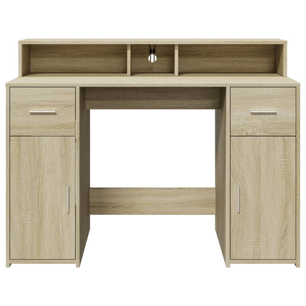 LED Schreibtisch Sonoma Eiche 120 cm