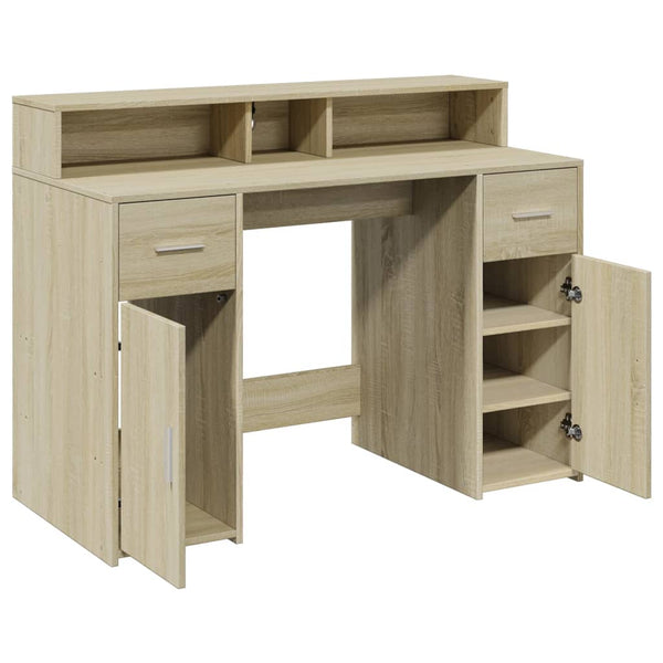 LED Schreibtisch Sonoma Eiche 120 cm