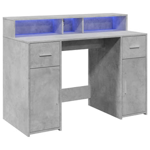 LED Schreibtisch Betongrau 120cm
