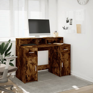 LED Schreibtisch Räuchereiche 120 cm