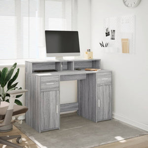 LED Schreibtisch Grau Sonoma 120cm