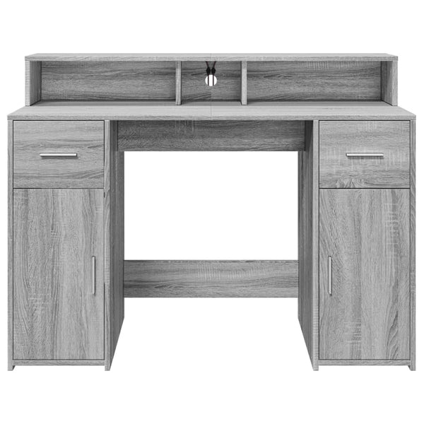LED Schreibtisch Grau Sonoma 120cm