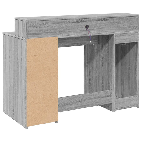 LED Schreibtisch Grau Sonoma 120cm