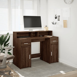 LED Schreibtisch Braun Eichen-Optik 120 cm