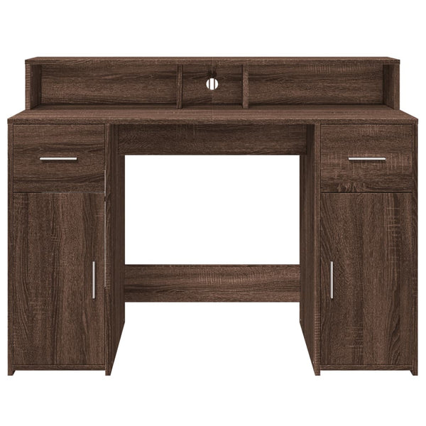LED Schreibtisch Braun Eichen-Optik 120 cm