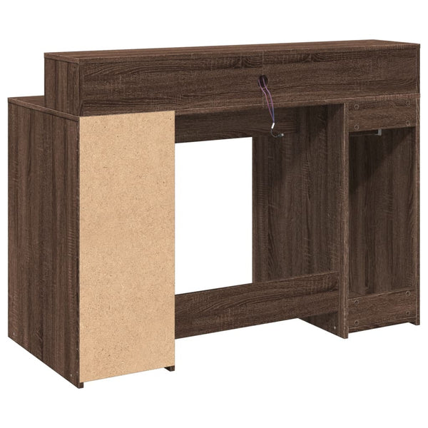 LED Schreibtisch Braun Eichen-Optik 120 cm