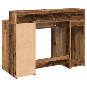 LED-Schreibtisch Altholz-Optik 120 cm
