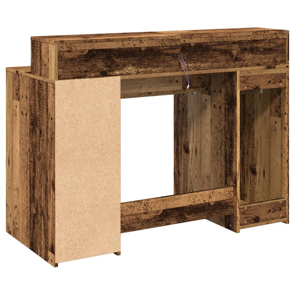 LED-Schreibtisch Altholz-Optik 120 cm
