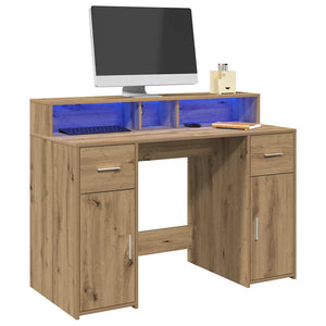LED Schreibtisch Artisan Eiche 120 cm