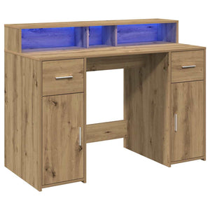 LED Schreibtisch Artisan Eiche 120 cm