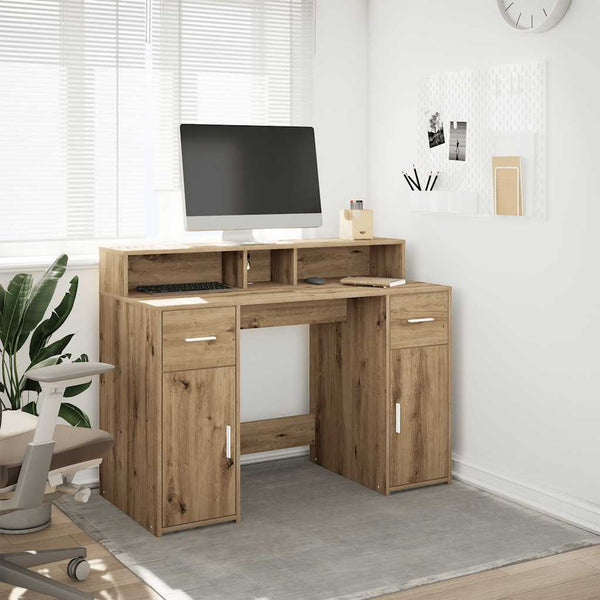 LED Schreibtisch Artisan Eiche 120 cm