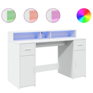 LED Schreibtisch Weiß 140 cm