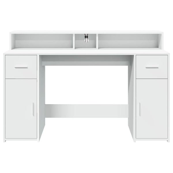 LED Schreibtisch Weiß 140 cm