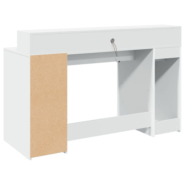 LED Schreibtisch Weiß 140 cm