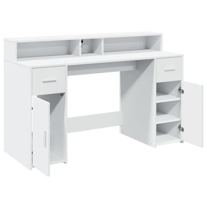 LED Schreibtisch Weiß 140 cm