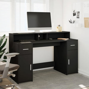 LED Schreibtisch Schwarz 140 cm
