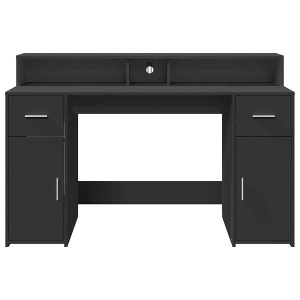 LED Schreibtisch Schwarz 140 cm