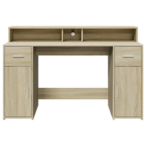 LED Schreibtisch Sonoma Eiche 140 cm