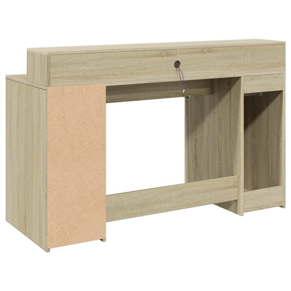 LED Schreibtisch Sonoma Eiche 140 cm