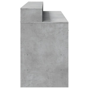 LED Schreibtisch Betongrau 140 cm
