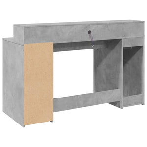 LED Schreibtisch Betongrau 140 cm
