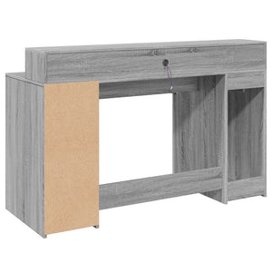 LED-Schreibtisch Grau Sonoma 140 cm