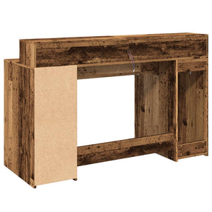 LED Schreibtisch Altholz-Optik 140 cm