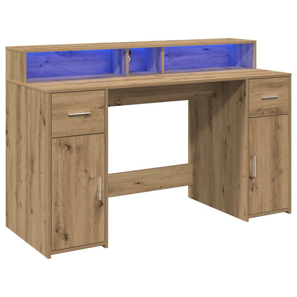 LED Schreibtisch Artisan Eiche 140 cm