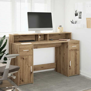 LED Schreibtisch Artisan Eiche 140 cm