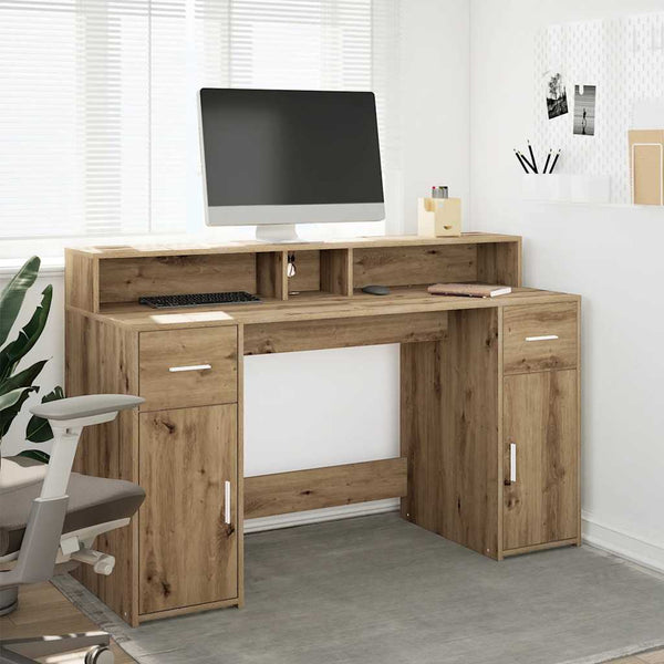LED Schreibtisch Artisan Eiche 140 cm