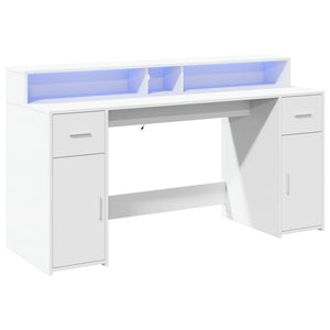 LED Schreibtisch Weiß 160 cm