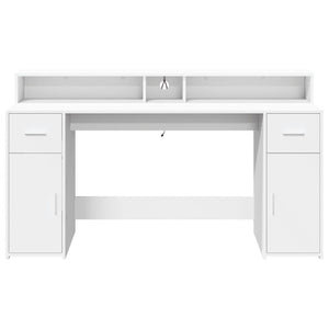 LED Schreibtisch Weiß 160 cm