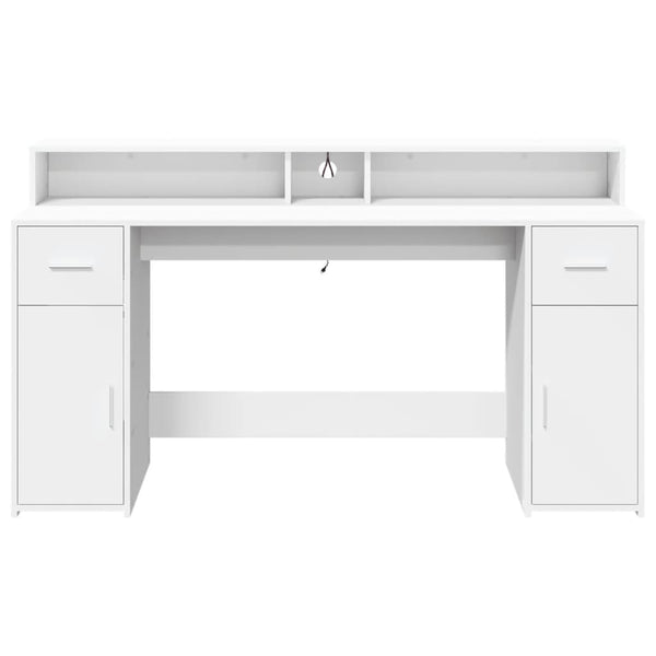 LED Schreibtisch Weiß 160 cm
