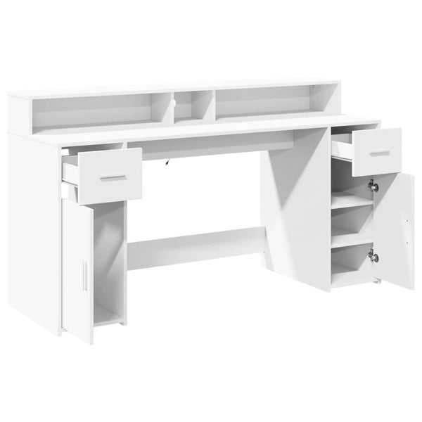 LED Schreibtisch Weiß 160 cm