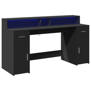 LED Schreibtisch Schwarz 160 cm