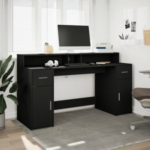 LED Schreibtisch Schwarz 160 cm