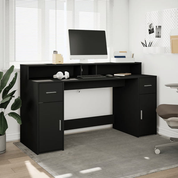 LED Schreibtisch Schwarz 160 cm