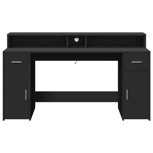 LED Schreibtisch Schwarz 160 cm
