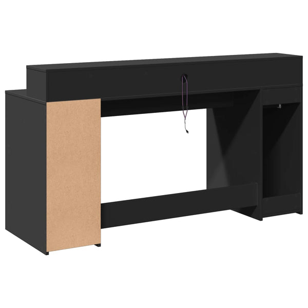 LED Schreibtisch Schwarz 160 cm