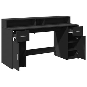 LED Schreibtisch Schwarz 160 cm